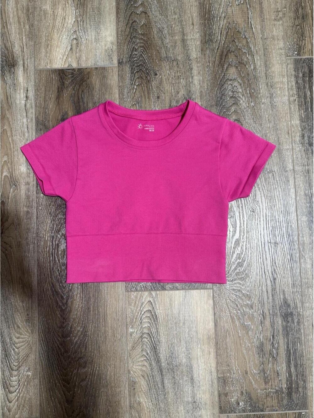 Aerie Sidewalk Seamless Cropped Hot Pink Top XS/S